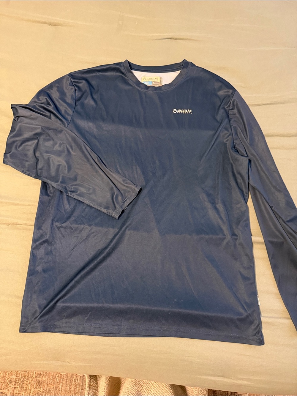 Magellan Outdoors Men's Navy Long Sleeve Performance Shirt
